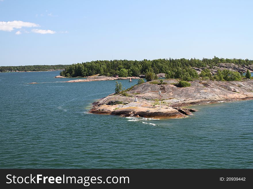 Rocky coast in Mariehamn Ã…land.