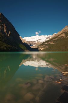 Morning On The Lake Louise Stock Photo Morning On The Lake Louise Stock Photo