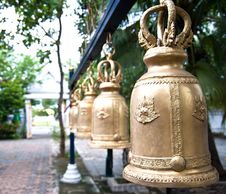 Bell In Buddisht Temple Stock Photography