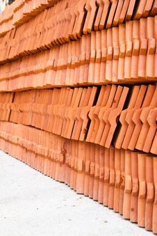 Stack Of Ceramic Roof Tiles Stock Image