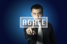 Businessman Touch Screen Button Stock Images Businessman Touch Screen Button Stock Images