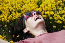 Beautiful Young Girl With Sunglasses Stock Photo