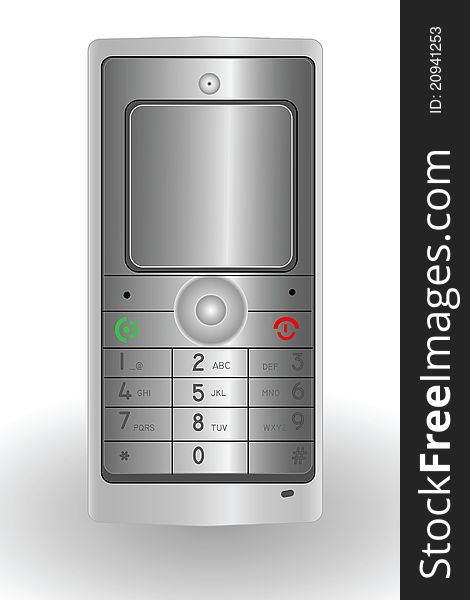 The illustration of a mobile phone