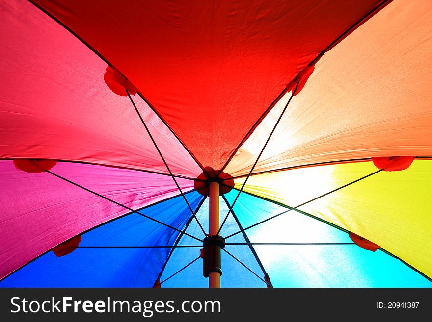 A colorful parasol. By the beautiful colors. A colorful parasol. By the beautiful colors.