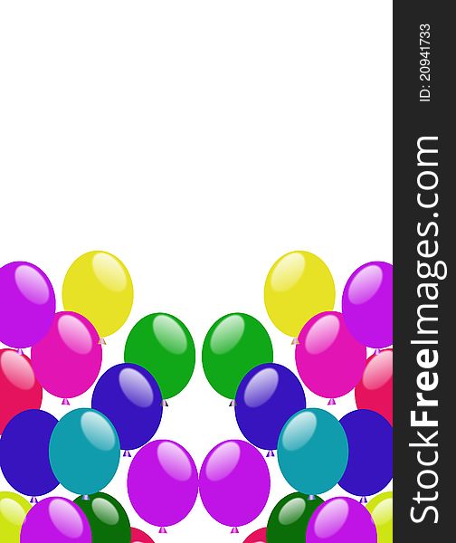 Party colorful balloons for holidays,parties,birthdays,celebrations isolated on white background