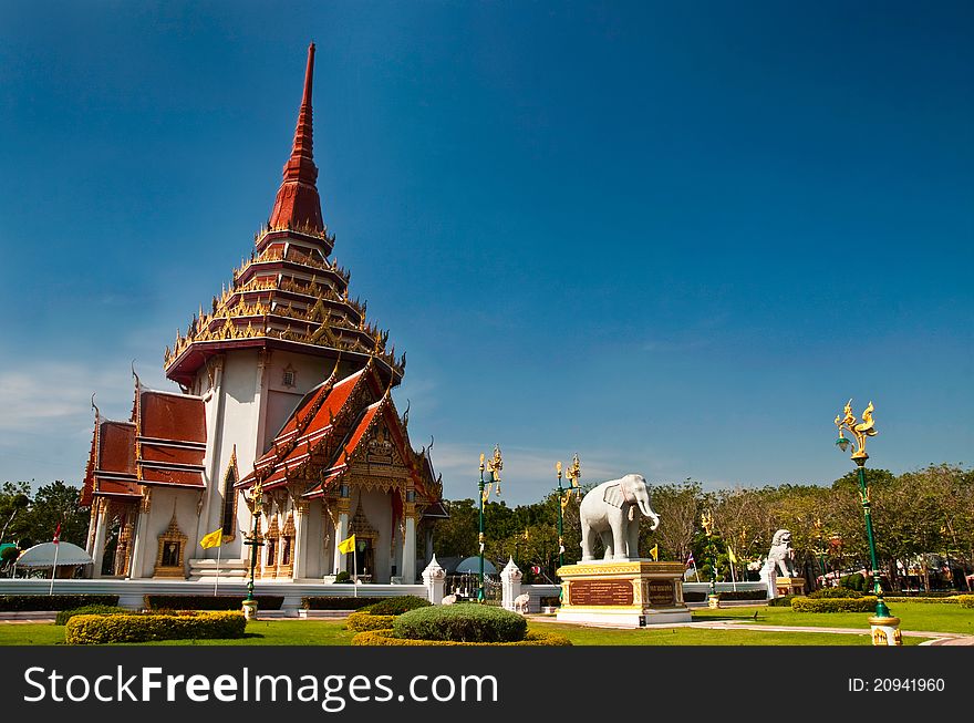 Beautiful buddhist church temple in Thailand