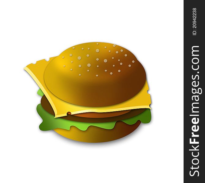 Sandwich- Hamburger symbol design ,isolated on white background