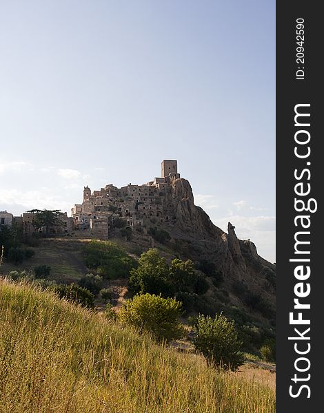 The abandoned village of Craco in Basilicata (Italy). This town was abandoned in 1963 cause landslide. Insert in the Watch List 2010 of WMF. The abandoned village of Craco in Basilicata (Italy). This town was abandoned in 1963 cause landslide. Insert in the Watch List 2010 of WMF