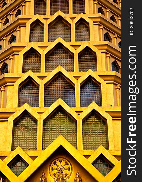 Texture of golden pagoda abstract in thailand