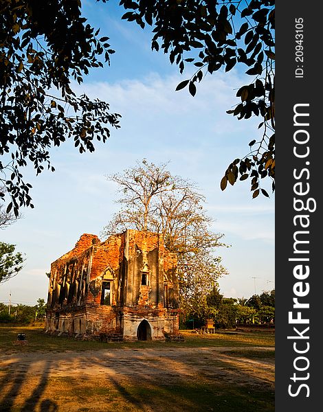 Ancient brick palace in Thailand. Ancient brick palace in Thailand