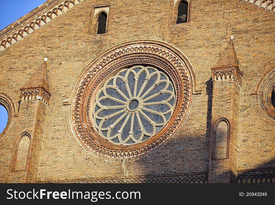 An old church on center city of piacenz a in italy. An old church on center city of piacenz a in italy