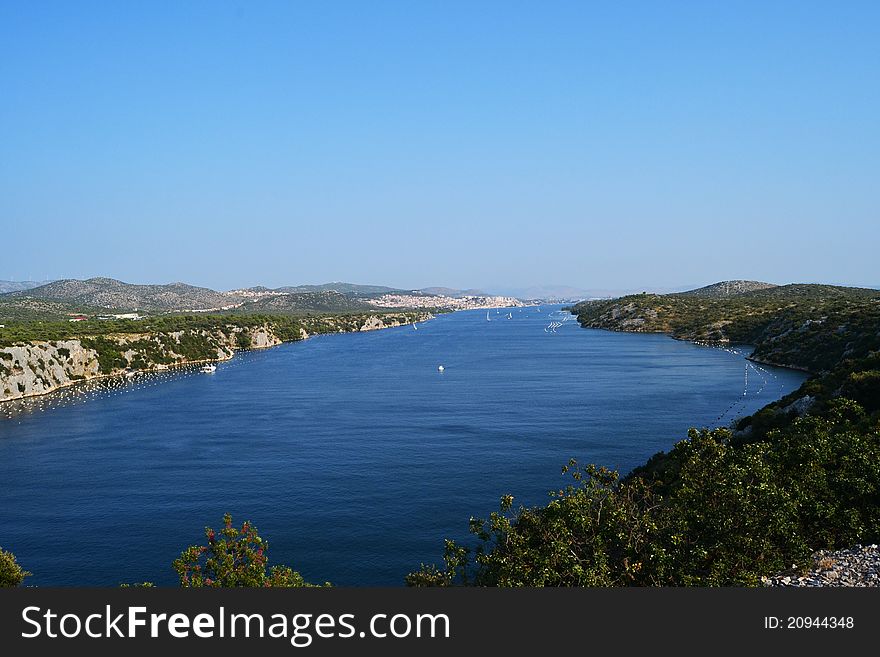 Wonderful views of the archipelago with the Croatian coast on the Adriatic Sea. Wonderful views of the archipelago with the Croatian coast on the Adriatic Sea