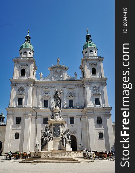 Cathedral of Saint Rupert in Salzburg, Austria. Baroque church