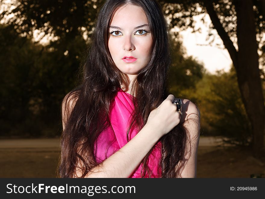 Woman In Red Scarf