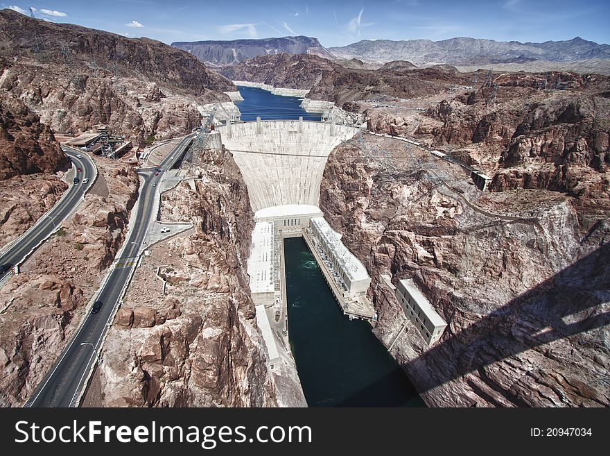 View of the Hoover Dam in Nevada, USA