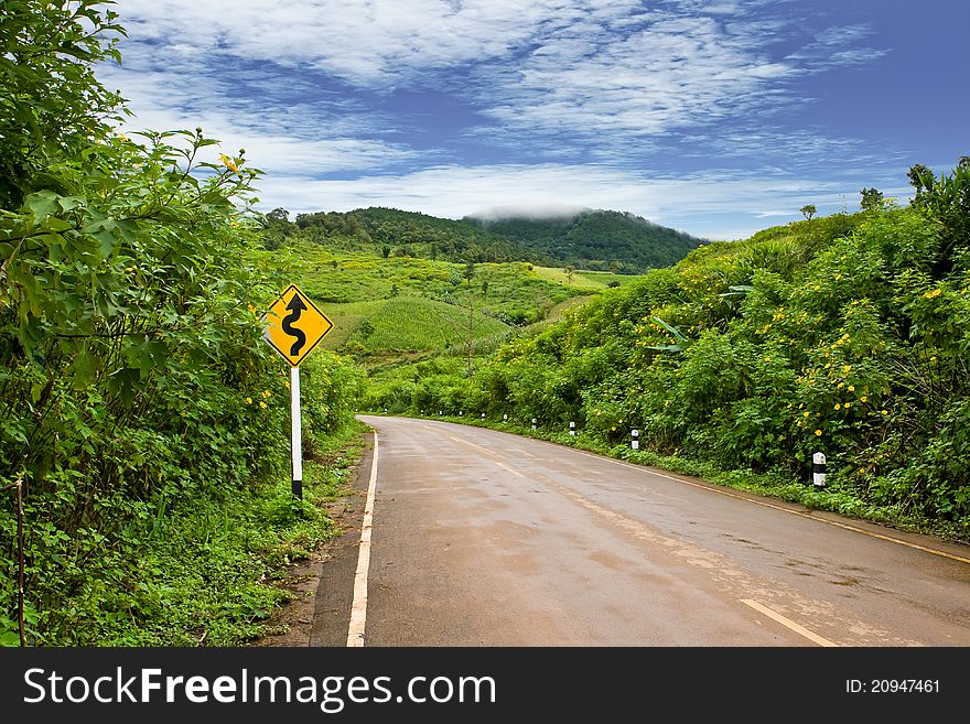 Road up to the hill, Doi Mae U-Kor, Northern of Thailand