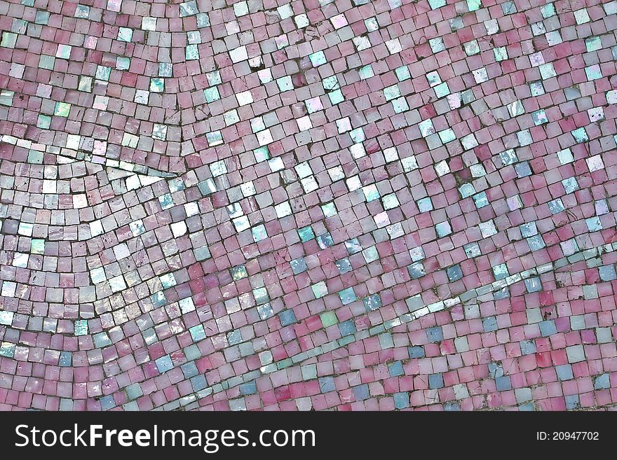 Close Up Pink Shiny Mosaic Floor