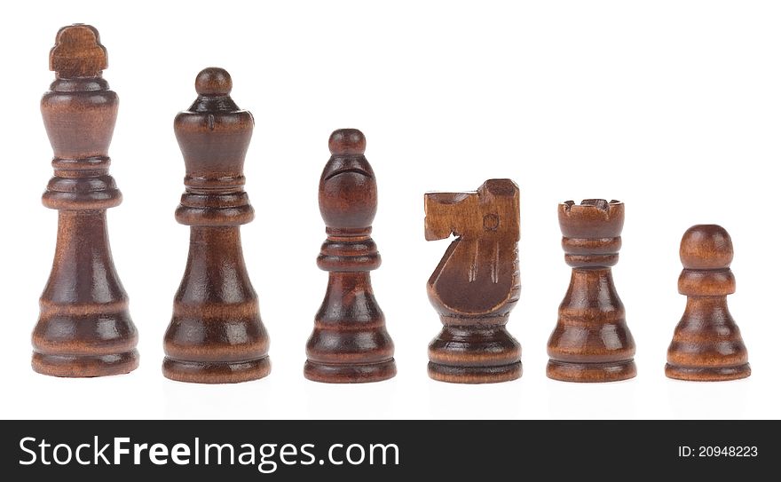 Chess Figures On White