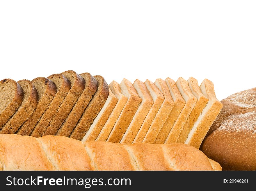 Bread loaf on white background. Bread loaf on white background