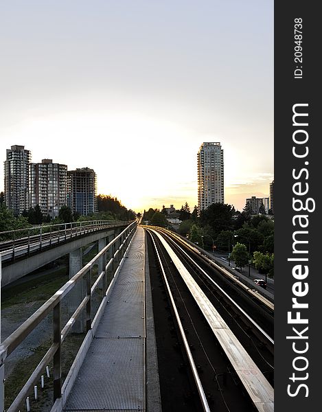 Sunset over Skytrain Rails