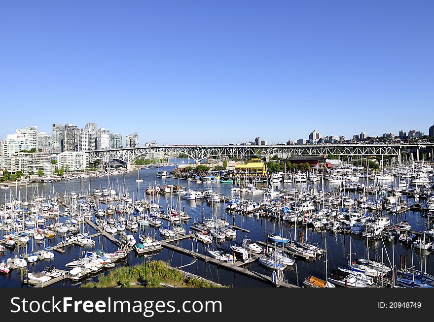 Marina in the heart of Vancouver, bc