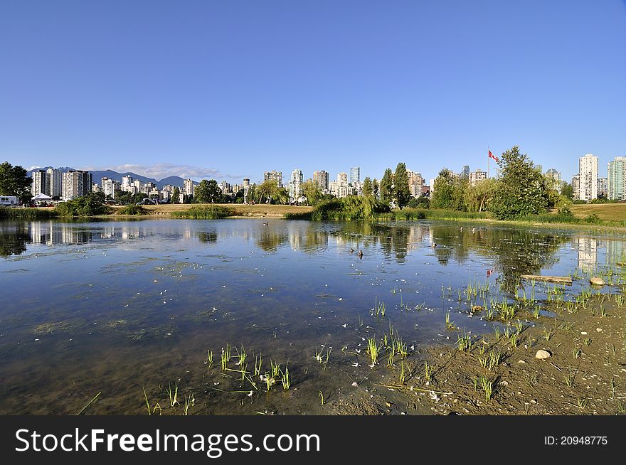 Lake in a park, vancouver,bc