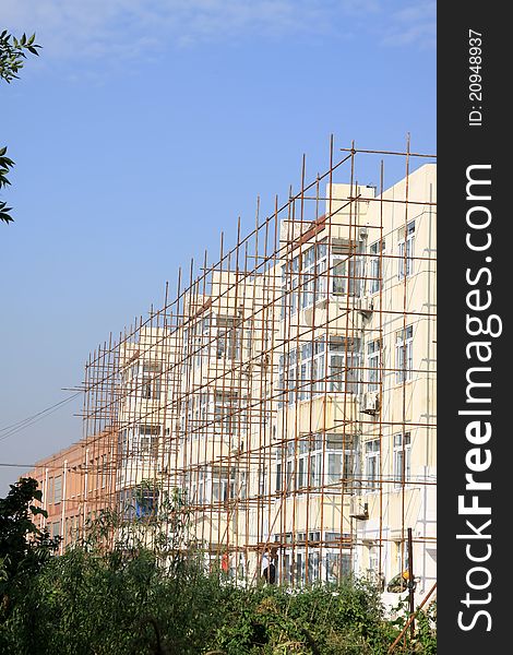 Scaffold In Construction Site