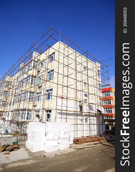 Scaffold In Construction Site