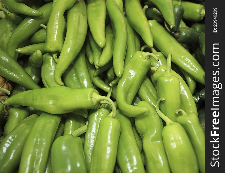 Fresh picked green peppers ready to use in many ways