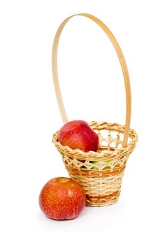 Wicker Basket With Apples Stock Image Wicker Basket With Apples Stock Image