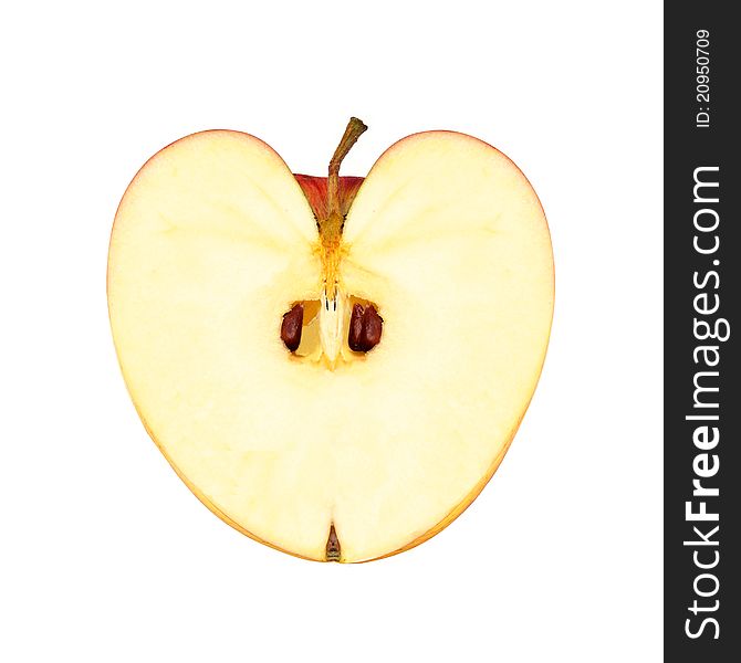 Apple in heart shape represent healthy fruit. Apple in heart shape represent healthy fruit