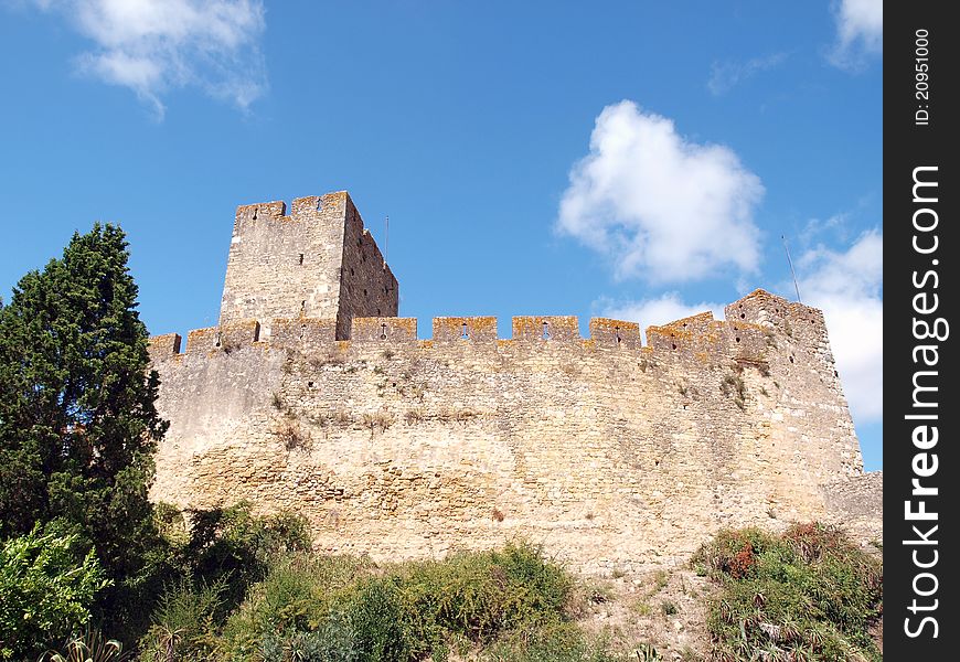 Walls of the fortress of the Templars in Tomar, Portugal. Walls of the fortress of the Templars in Tomar, Portugal