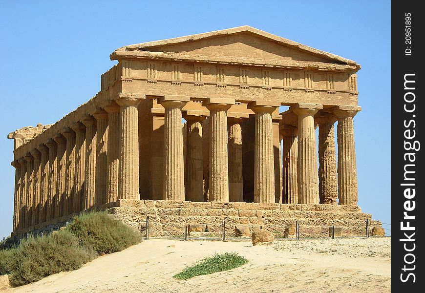 Temple of concord in Valley of the Temples, Sicily, Italy