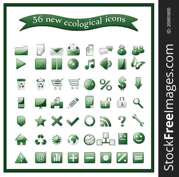 A collection of popular web icons ecological subjects. A collection of popular web icons ecological subjects