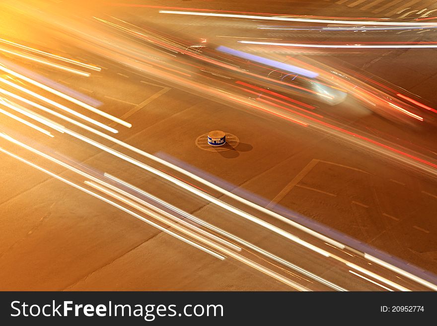 City traffic at night in china