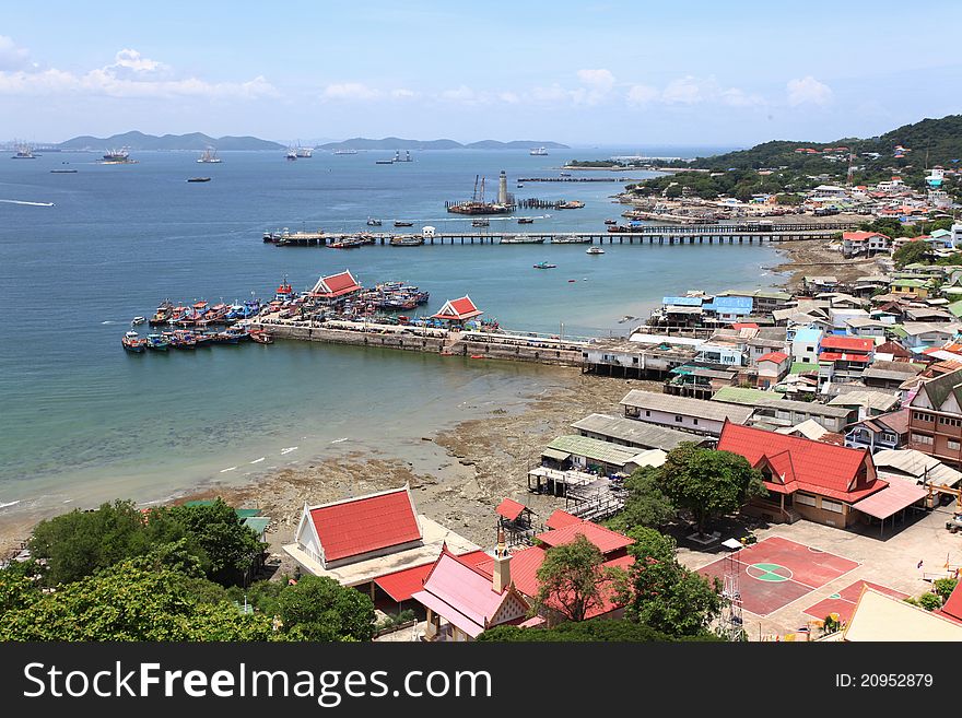 Aerial View Fisherman Village Pier