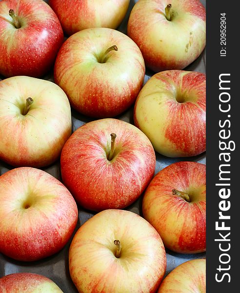 Red fresh apples - fruit background