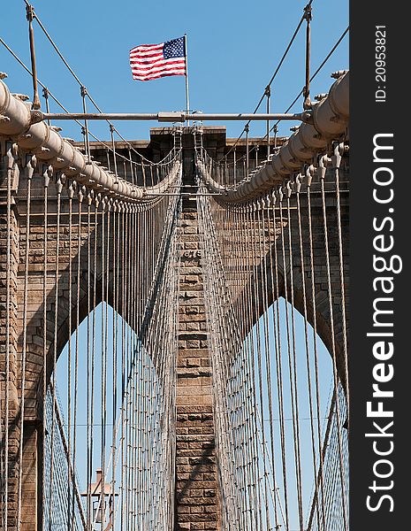 Brooklyn bridge in New York City, Manhattan area USA