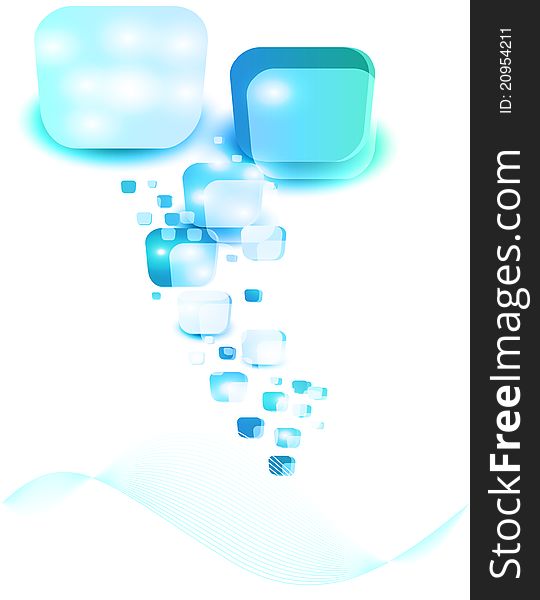 Vector blank square ice. Background light