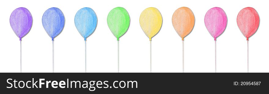 Multicolored balloons made of recycle paper