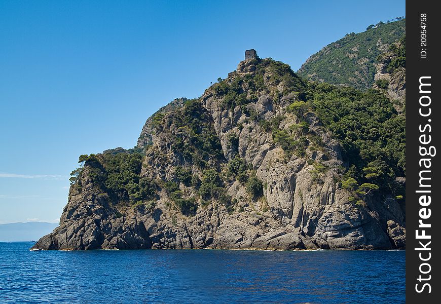 Beautiful sea landscape with rocks and blue sky. Beautiful sea landscape with rocks and blue sky