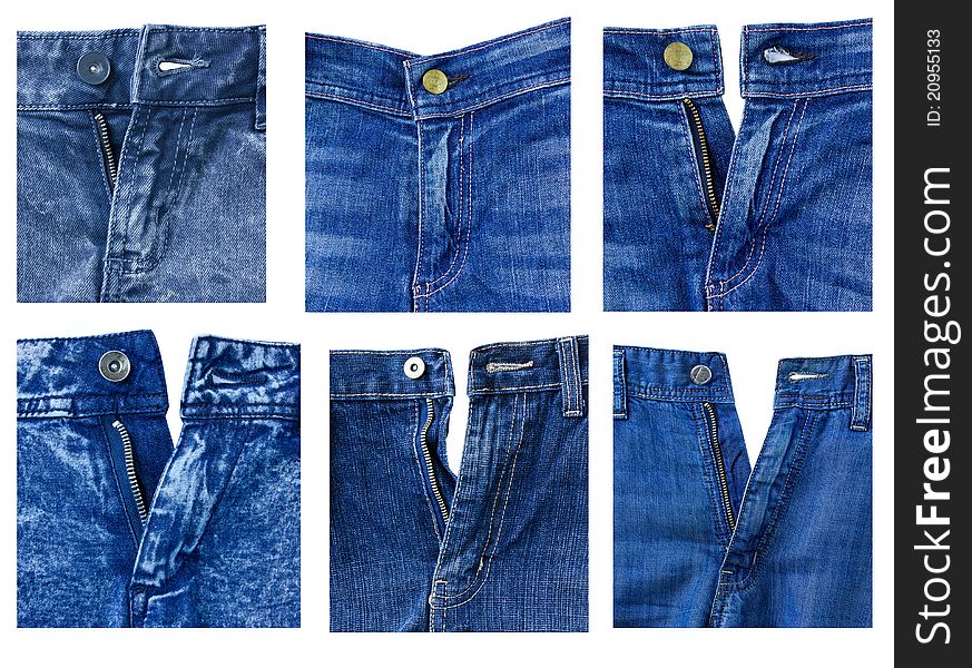 Jeanes front elements with zipper