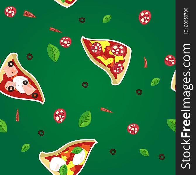 Pizza tasty slice seamless pattern. Pizza tasty slice seamless pattern