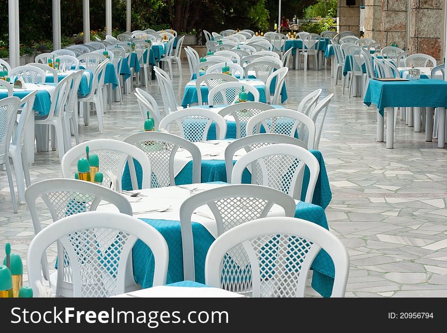 Tables Setting At A Restaurant