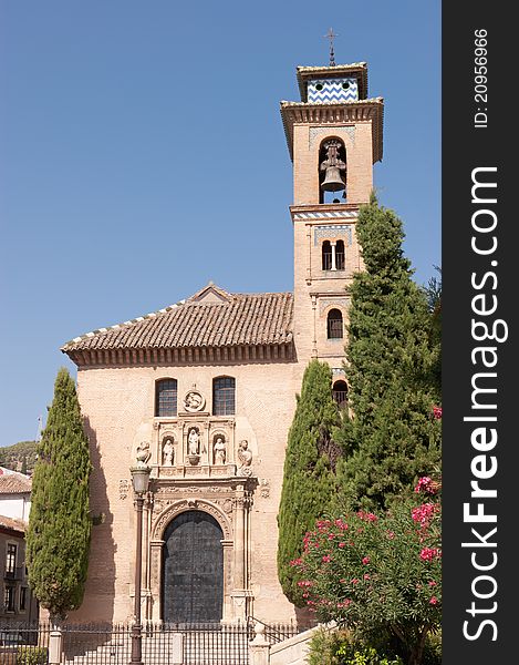 Church of Saint Gil and Saint Anne in Granada. This Reinassance church was built in1537 over an old mosque, which minaret was used as bell tower. Church of Saint Gil and Saint Anne in Granada. This Reinassance church was built in1537 over an old mosque, which minaret was used as bell tower.