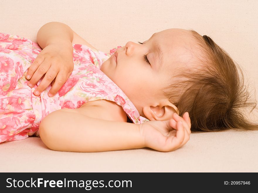 Portrait of a cute little girl sleeping. Portrait of a cute little girl sleeping