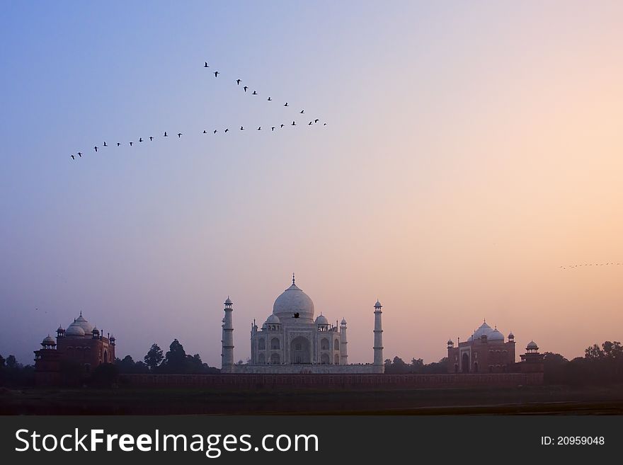Taj Mahal in Agra city in India