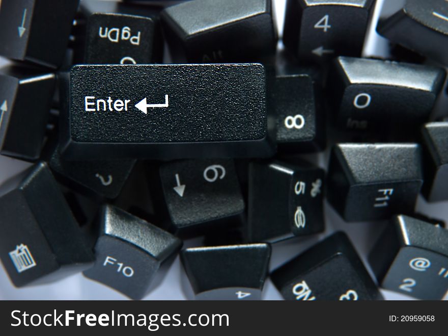 A close up of enter key, keys. A close up of enter key, keys