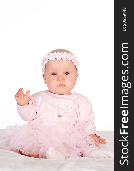 Cute little baby on a white background. Cute little baby on a white background