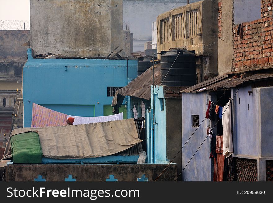 View of Varanasi city in India